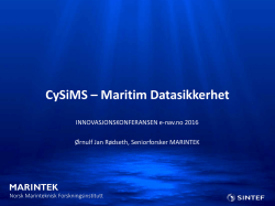 CySiMS – Maritim Datasikkerhet