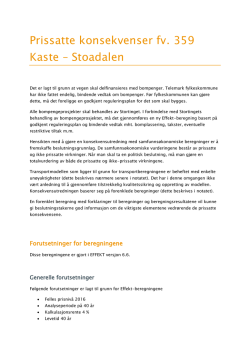 Kaste-Stoadalen Prissatte konsekvenser