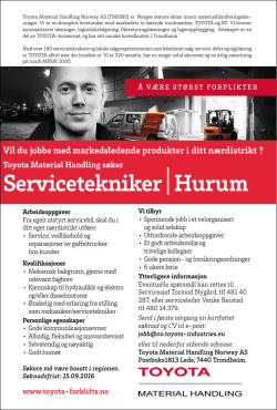 Servicetekniker |Hurum - Toyota Material Handling Norway AS