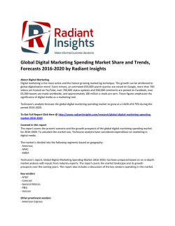 Global Digital Marketing Spending Market Size and Share, Analysis and Forecasts 2020: Radiant Insights