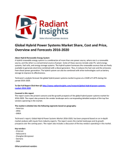 Global Hybrid Power Systems Market Size, Overview and Forecasts Report 2020 by Radiant Insights