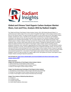 Global and Chinese Total Organic Carbon Analyzer Market Analysis, Key Trends and Opportunities 2016 by Radiant Insights