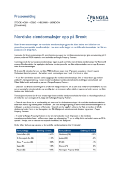 Nordiske eiendomsaksjer opp på Brexit
