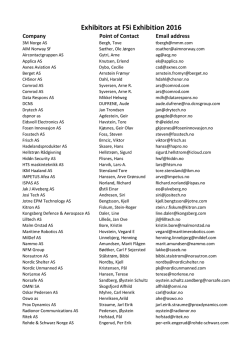 List of Exhibitors 2016