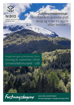 skogforskningen på vestlandet 100 år - plakat