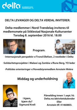 Invitasjon Delta Stiklestad 16