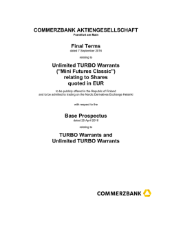 Unlimited TURBO Warrants on Shares EUR