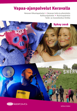 Vapaa-aikapalveluiden syksy 2016