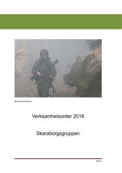 Verksamhetsorder 2016 Skaraborgsgruppen