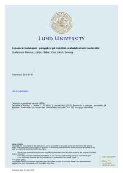 Bussen är budskapet - Lund University Publications