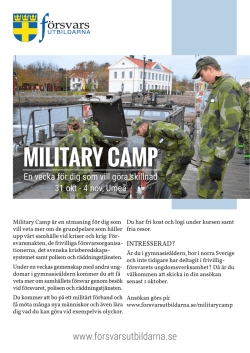 Inbjudan Military Camp Umeå