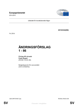 SV SV ÄNDRINGSFÖRSLAG
