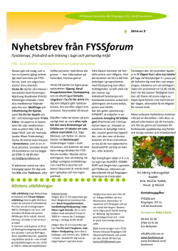 Nyhetsbrev från FYSSforum
