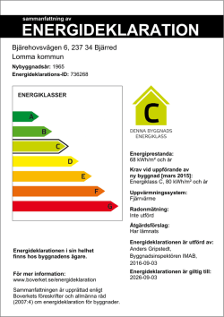 Energidekaration Bjärehovsvägen 6 Bjärred LOMMA