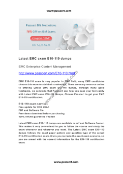 EMC exam E10-110 dumps
