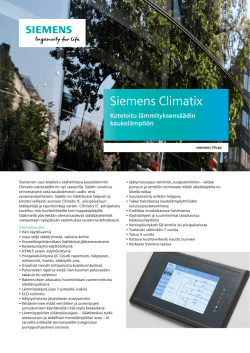 Climatix-esite - Siemens Osakeyhtiö