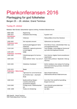 Plankonferansen 2016 - Hordaland fylkeskommune