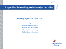 T. L. Gaarden: Legemiddelbehandling ved depresjon hos eldre