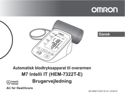 M7 Intelli IT (HEM-7322T-E) Brugervejledning