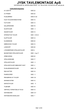Prisliste - jysk tavlemontage