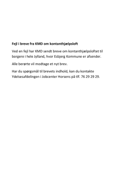 Fejl i breve fra KMD om kontanthjælpsloft Ved