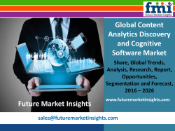 Content Analytics Discovery and Cognitive Software Market Analysis, Trends, Forecast 2016-2026