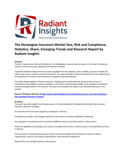 The Norwegian Insurance Market Governance, Risk and Compliance, Emerging Trends and Research Report by Radiant Insights