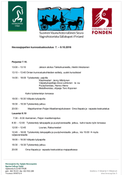 Hevosajopelien kunnostuskoulutus 7. – 9.10.2016