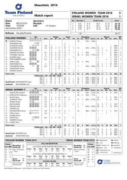 Match report - Lentopalloliitto