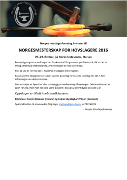 program-nm-2016 - Norges Hovslagerforening