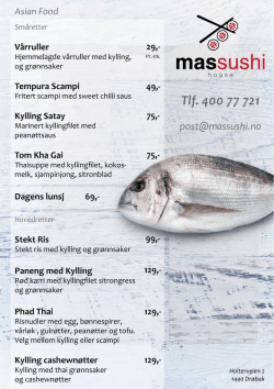 Tlf. 400 77 721 post@massushi.no Asian Food