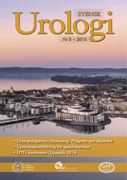 Nr 3 • 2016 - Svensk Urologisk Förening