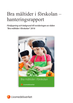 Bra måltider i förskolan - hanteringsrapport
