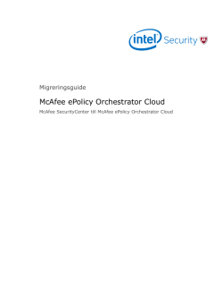 McAfee SecurityCenter till McAfee ePolicy Orchestrator Cloud