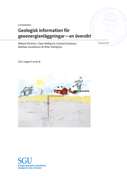 Geologisk information för geoenergianläggningar – en översikt
