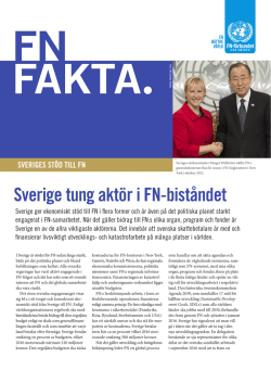 Sveriges stöd till FN - Svenska FN