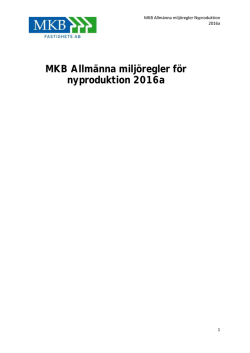 6.7 MKB Allmänna miljöregler Nyproduktion 2016a