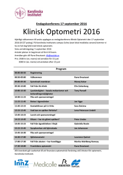 Klinisk Optometri Endagskonferens 2016 V6 Klart - Ping-Pong