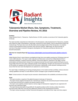 Tularaemia Market Share, Size, Treatment, Causes, Analysis, Overview and Pipeline Review, H1 2016