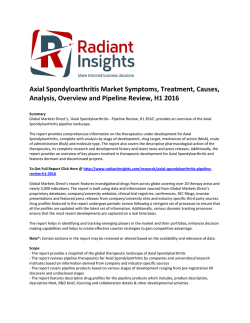 Axial Spondyloarthritis Market Share, Size, Symptoms, Treatment, Analysis, Overview and Pipeline Review, H1 2016