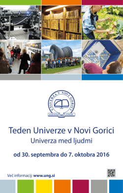 Celoten program Tedna Univerze v Novi Gorici 2016
