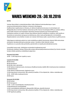 VaRes Weekend ohjelma - Vantaan Reserviläiset