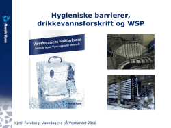 Hygieniske barrierer og Drikkevannsforskriften. Status. Betydning for
