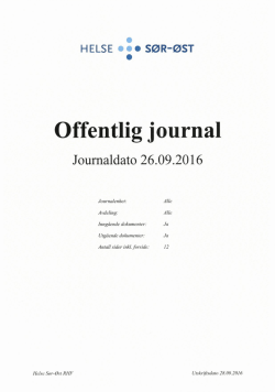 Offentlig journal 26092016 - Helse Sør-Øst