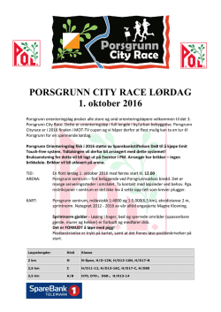 PORSGRUNN CITY RACE LØRDAG 1. oktober 2016