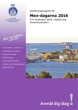 Inbjudan och program till Mex-dagarna 2016.