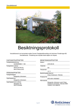 Besiktningsprotokoll - Svensk Fastighetsförmedling