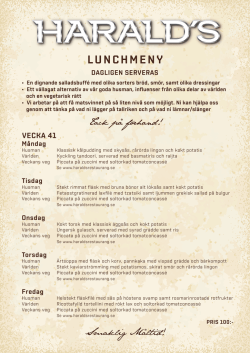 lunchmeny - Haralds Restaurang