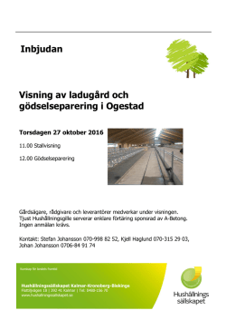 Visning av ladugård och gödselseparering i Ogestad Inbjudan