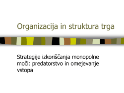Predmet: Organizacija in struktura trga